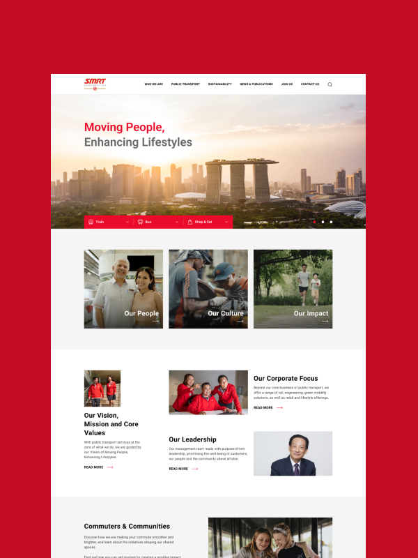 SMRT Corporation website design